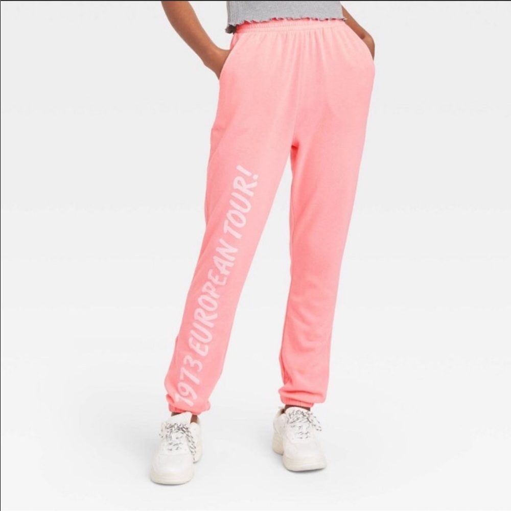 The Rolling Stones pink sweatpants